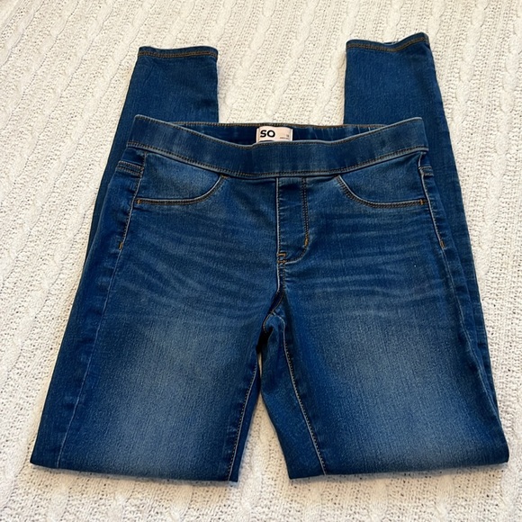 Girls Size 16 SO Dark Blue Jeggings - Picture 2 of 6